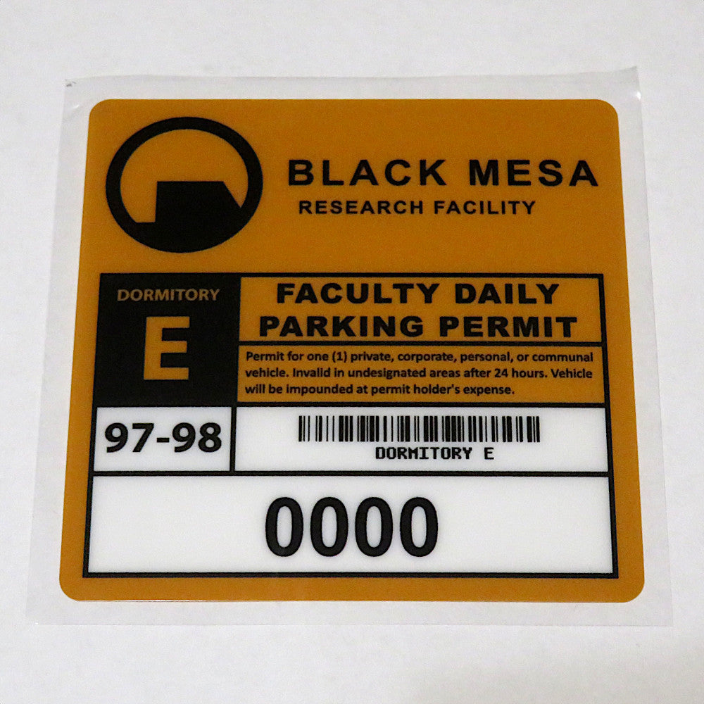 Half Life Black Mesa Research Facility Parking Sticker V2 – Anon
